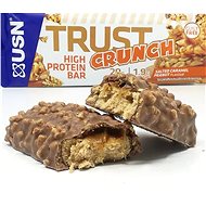 USN Trust Crunch, 12 tyčinek po 60g, karamel s arašídy - Proteinová tyčinka