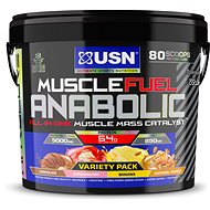 USN Muscle Fuel Anabolic Variety pack (Čokoláda, Jahoda, Banán a Arašídy s karamelem) 5,32kg - Gainer