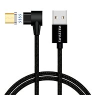 Swissten Arcade magnetický textilní datový kabel USB / microUSB 1,2m černý