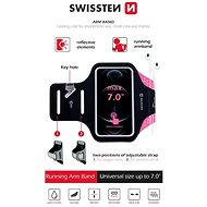 Swissten Arm Band Case vel. 7.0" růžové - Pouzdro na mobil