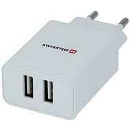 Nabíječka do sítě Swissten síťový adaptér SMART IC 2.1A + kabel lightning MFi 1.2m bílý - Nabíječka do sítě