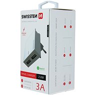 Nabíječka do sítě Swissten síťový adaptér SMART IC 2xUSB 3A bílý - Nabíječka do sítě