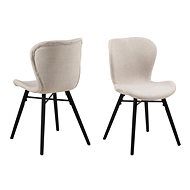 Design Scandinavia Jídelní židle  Batilda (SET 2ks), tkanina, krémová - Jídelní židle