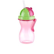 TESCOMA Dětská láhev s brčkem BAMBINI 300ml, růžová - Láhev na pití pro děti