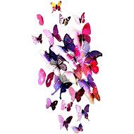 Sada fialových dekoračních motýlů 12ks - Dekorace