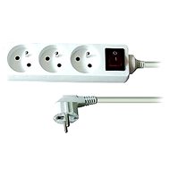 Solight Extension Lead, 3 sockets, white, switch, 3m