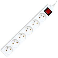 Extension Cable PremiumCord power extension cord 230V, 6 sockets + switch, white, 2m