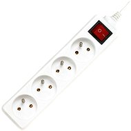 PremiumCord Extension Cable 230V 4 Sockets + Switch, 2m, White