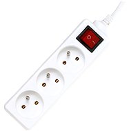 Prodlužovací kabel PremiumCord prodlužovací přívod 230V 3 zásuvky + vypínač bílý 3m - Prodlužovací kabel