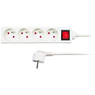 Prodlužovací kabel Solight Prodlužovací kabel, 4 zásuvky, bílý, vypínač, 1.5m - Prodlužovací kabel