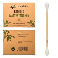 PANDOO Bambusové vatové tyčinky do uší s bio bavlnou 200 ks - Vatové tyčinky