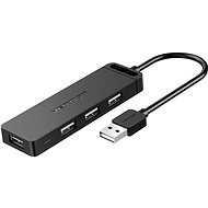 USB Hub Vention 4-Port USB 2.0 Hub with Power Supply 1m Black