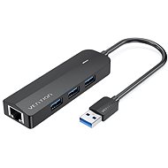 Vention 3-Port USB 3.0 Hub with Gigabit Ethernet Adapter 0.15M Black - USB Hub