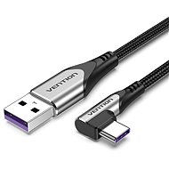 Vention Type-C (USB-C) 90° <-> USB 2.0 5A Cable 0.5M Gray Aluminum Alloy Type - Datový kabel