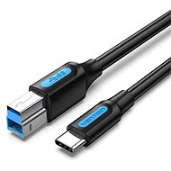 Vention USB-A 2.0 to USB-B Printer 2A Cable 1M Black - Datový kabel