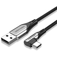 Vention Type-C (USB-C) 90° <-> USB 2.0 Cotton Cable Gray 1m Aluminum Alloy Type