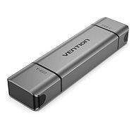 Čtečka karet Vention 2-in-1 USB 3.0 A+C Card Reader(SD+TF) Gray Dual Drive Letter Aluminum Alloy Type