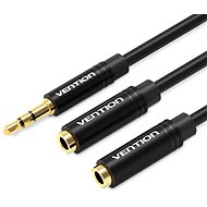 Vention 3.5mm Male to 2x 3.5mm Female Stereo Splitter Cable 0.3M Black Metal Type - Redukce
