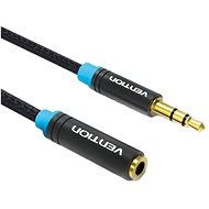 Vention Cotton Braided 3.5mm Jack Audio Extension Cable 0.5m Black Metal Type