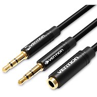 Redukce Vention 2x 3.5mm Male to 3.5mm Female Audio Cable 0.3m Black ABS Type - Redukce