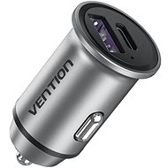 Vention Two-Port USB A+C (30W/30W) Car Charger Gray Mini Style Aluminium Alloy Type - Nabíječka do auta