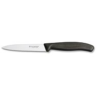 Victorinox nůž na zeleninu s vlnkovaným ostřím 10 cm černý - Kuchyňský nůž