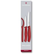 Victorinox sada 2ks nožů a škrabka Swiss Classic plast červený - Sada nožů