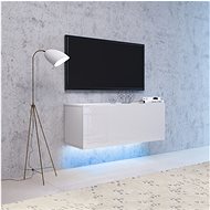 TV stolek VIVO 01 v bílé barvě ve vysokém lesku, včetne LED osvětlení - TV stolek