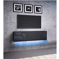 TV stolek VIVO 03 v černé barvě ve vysokém lesku, včetne LED osvětlení - TV stolek