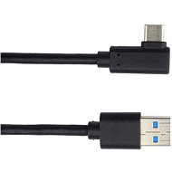 PremiumCord Kabel USB typ C/M zahnutý konektor 90° - USB 3.0 A/M, 1m - Datový kabel