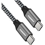 PremiumCord Kabel USB-C M/M, 100W 20V/5A 480Mbps bavlněný oplet 1m - Datový kabel