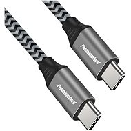 PremiumCord Kabel USB-C M/M, 100W 20V/5A 480Mbps bavlněný oplet 2m - Datový kabel