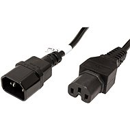 OEM Kabel síťový prodlužovací, IEC320 C14 - C15, 2m, černý - Napájecí kabel