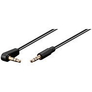 Audio kabel PremiumCord jack M 3.5 -> jack M 3.5 zahnutý konektor, 0.5m