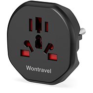 Cestovní adaptér Wontravel WL-09 - UK, AUS, US -> EU; černý