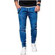 Pánské džínové jogger kalhoty Leslaw modrá - Kalhoty