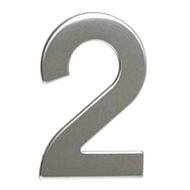 Číslo "2", 50 mm, samolepící, nerez - Domovní číslo