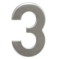 Číslo "3", 50 mm, samolepící, nerez - Domovní číslo