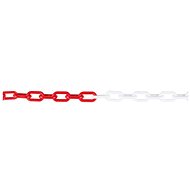 Řetěz plastový, 6 mm/ 25 m, červeno-bílý - Řetěz