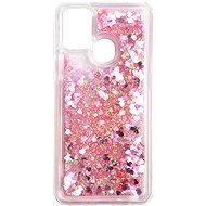 Kryt na mobil iWill Glitter Liquid Heart Case pro Samsung Galaxy M21 Pink