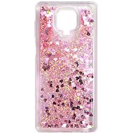 Kryt na mobil iWill Glitter Liquid Heart Case pro Xiaomi Redmi Note 9 Pro Pink