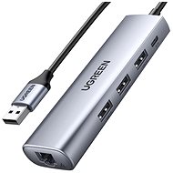 UGREEN USB-A HUB 3 x USB-A 3.0 + 1 x MicroUSB 3.0 + 1 x RJ-45 - Replikátor portů