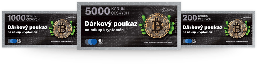Dárkové poukazy na kryptoměny Alza.cz