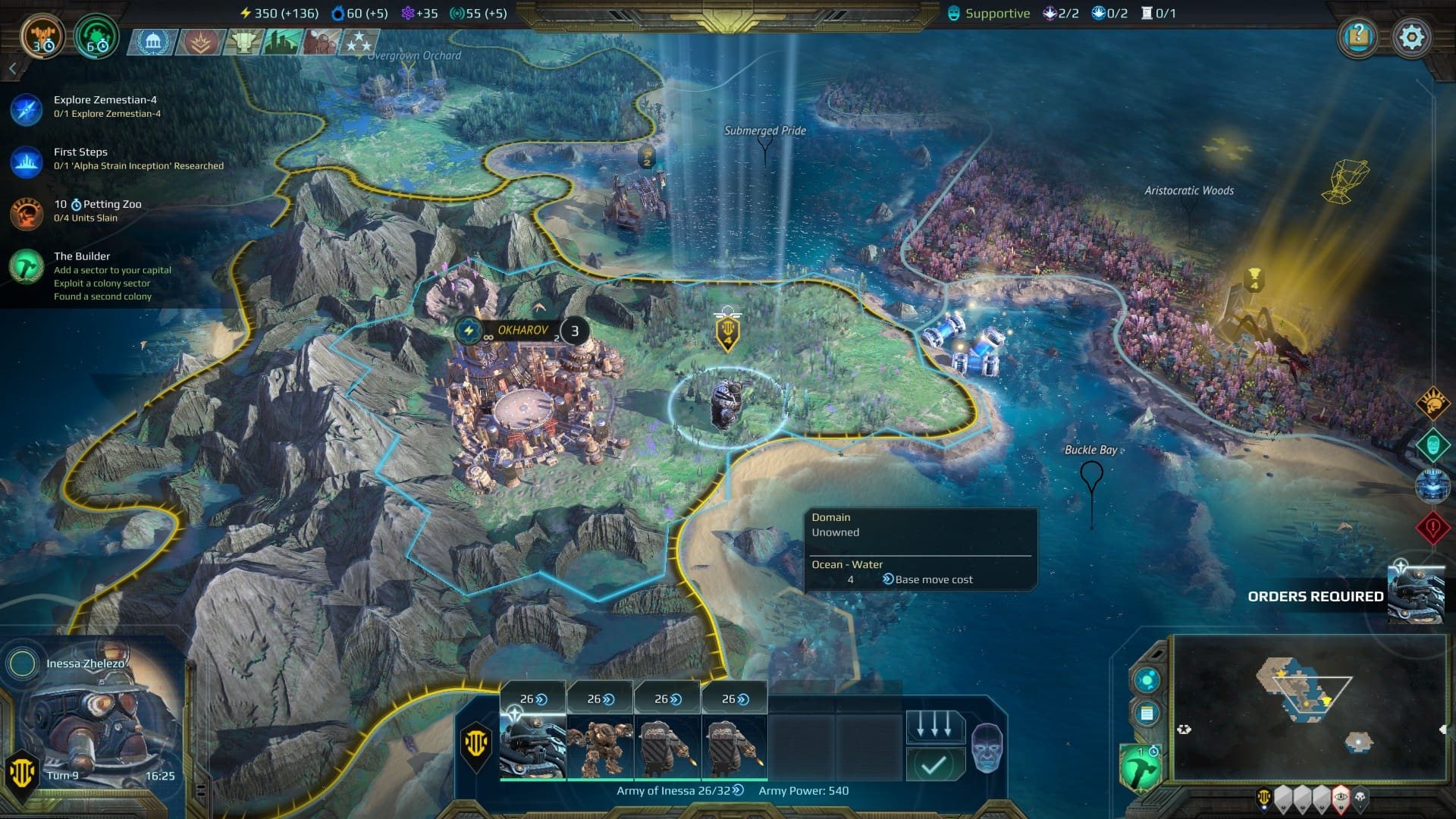 Age of Wonders: Planetfall; gameplay: moře