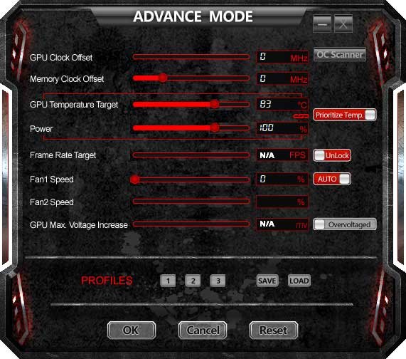 TuneIT; Advanced Mode