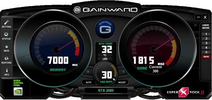 GAINWARD RTX 2080 Phoenix GS 8G Expertool