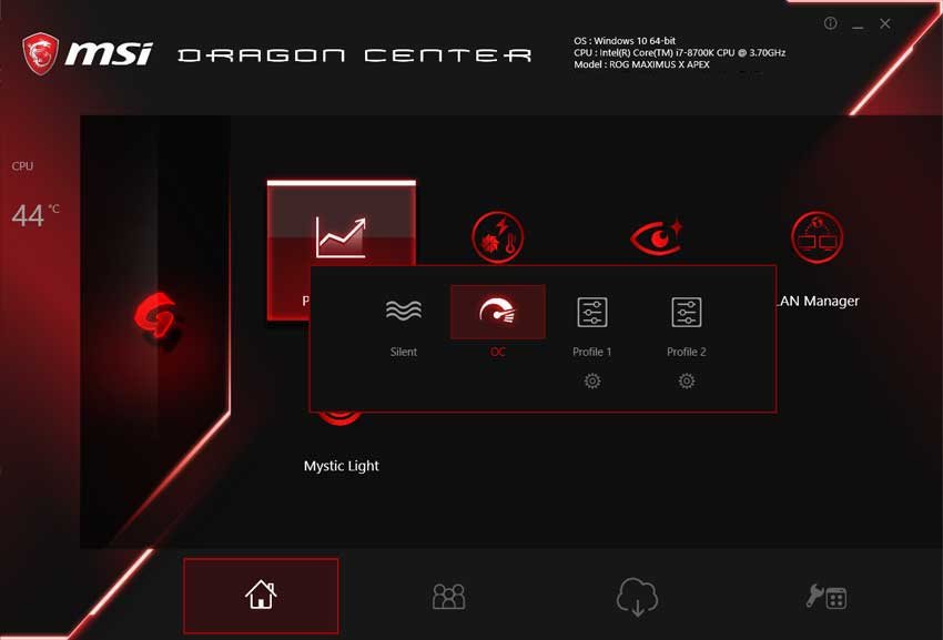 MSI Dragon Center: Performance
