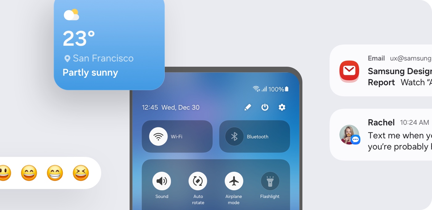Samsung One UI, grafické prvky
