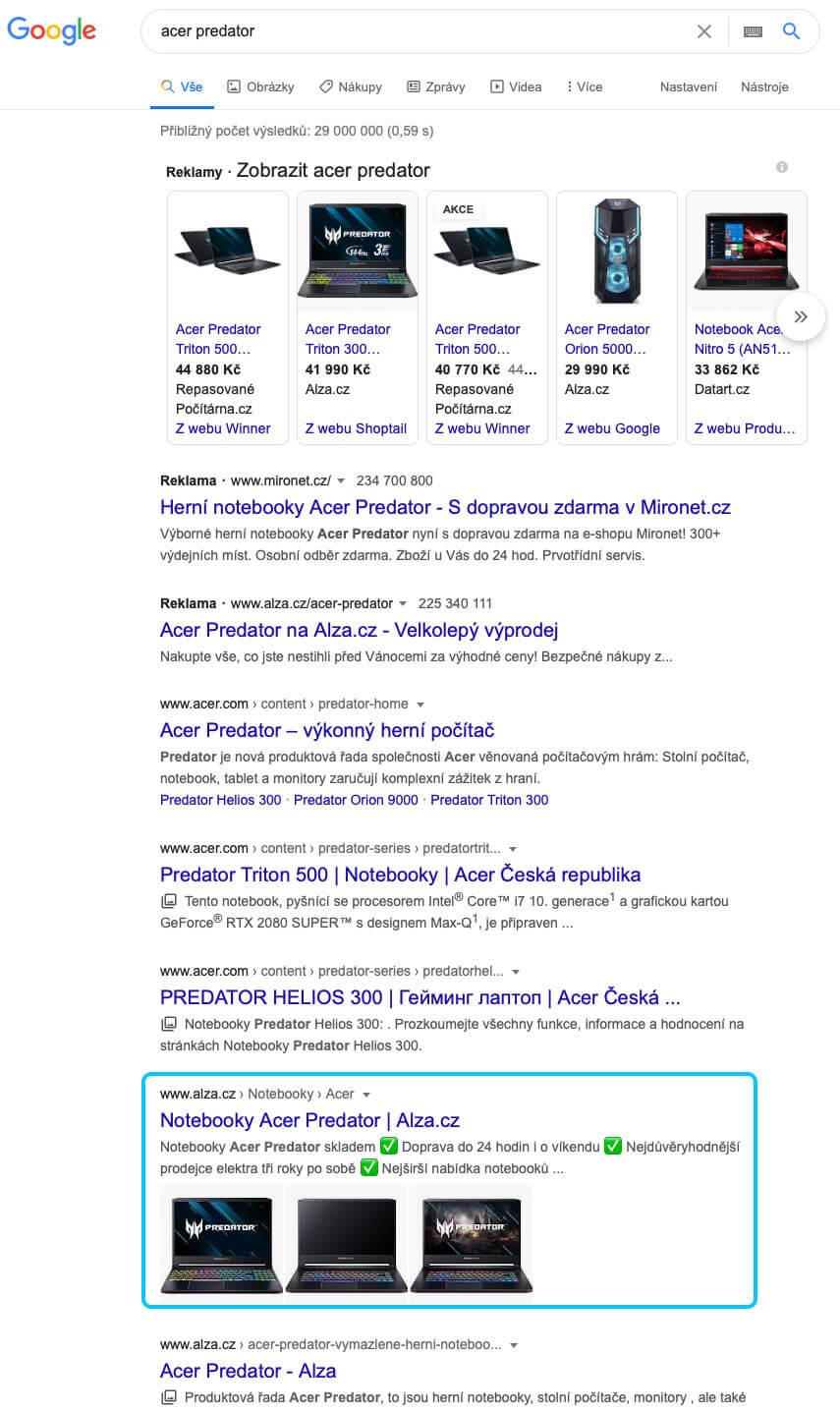 SERP brand nazev rady