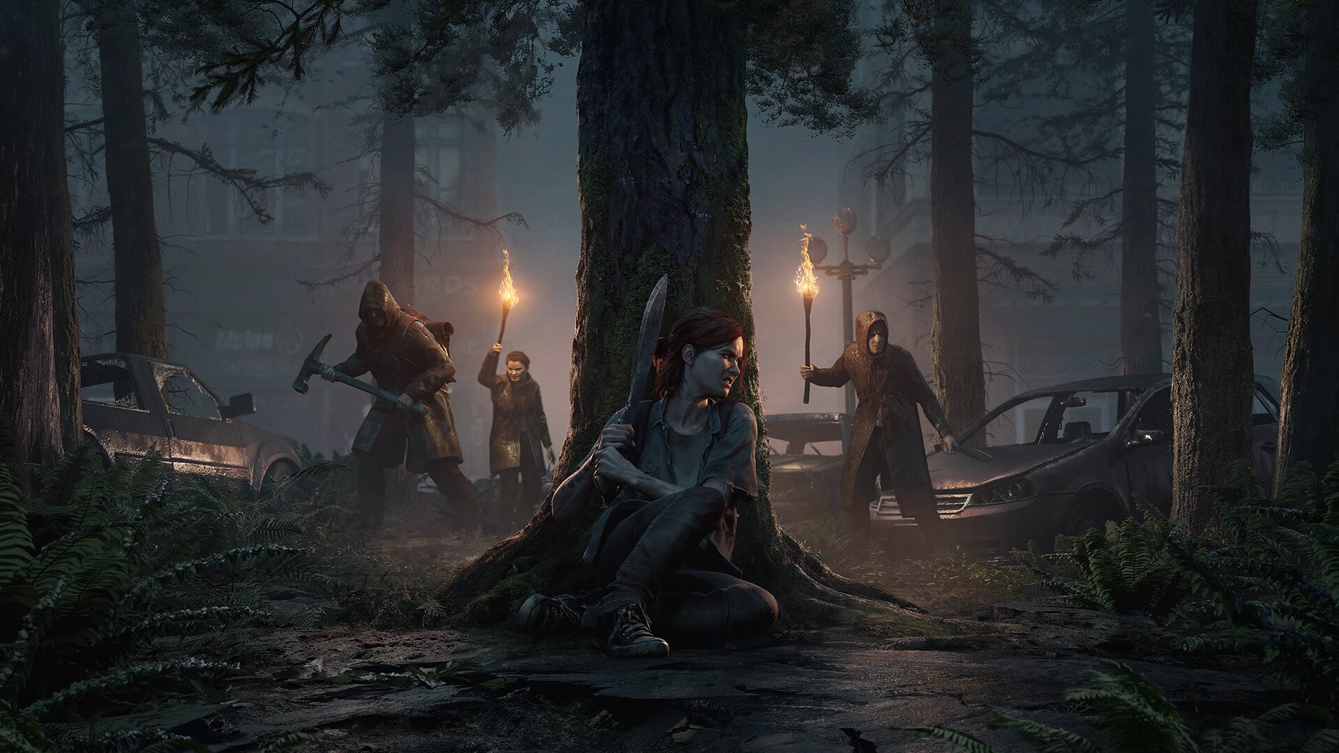 The Last of Us Part 2; screenshot: Ellie, woods
